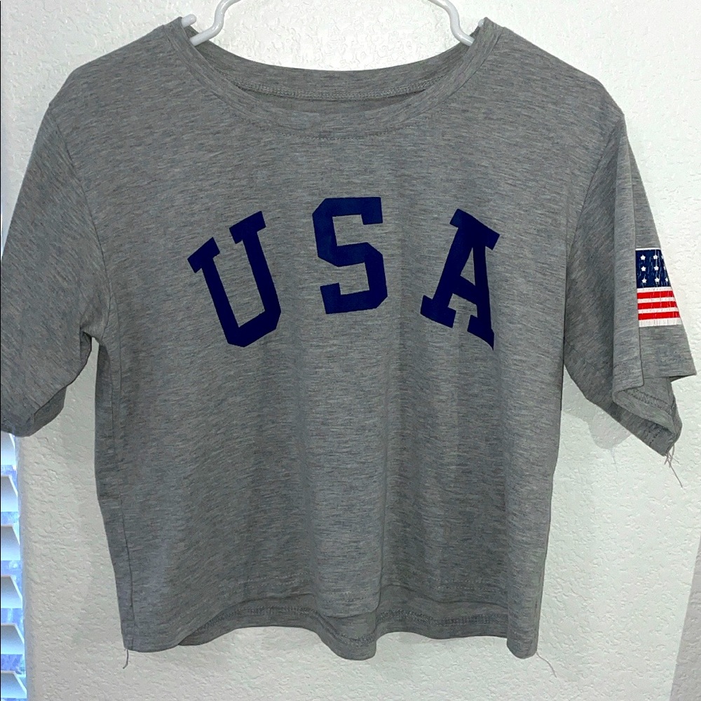 USA cropped tee